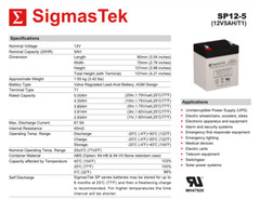 12V 5AH Battery Replacement for Mighty Max ML5-12 by SigmasTek