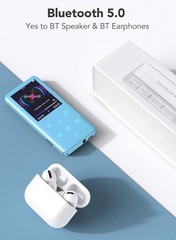 AGPTEK 32GB Bluetooth 5.0 MP3 Music Player 2.4″ Curved Screen Built-in Speaker