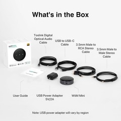 WiiM Mini AirPlay 2 Wireless Audio Streamer, Multiroom Stereo, Preamplifier
