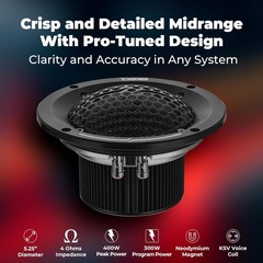 DS18 5.25” Soft Dome Mid Range Loudspeaker with Neodymium Magnet 300W RMS 4-Ohm