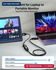 8K Micro HDMI to HDMI Adapter 1.5Ft, Micro HDMI Male to HDMI Female Cable with 8
