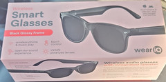 weariQ Wireless Smart Glasses Black Glossy Frame SS-SHINYBC1 Bluetooth USB-C