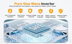 1200W Pure Sine Wave Power Inverter 12V DC to 120V AC for RV, Boat & Off-Grid