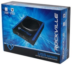 Rockville USS10 10″ 800w Slim Under-Seat Powered Car/Truck Subwoofer Sub+Amp Kit