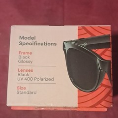 weariQ Wireless Smart Glasses Black Glossy Frame Bluetooth