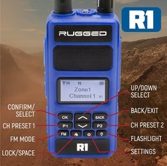 Rugged R1 Business Band Handheld – Digital and Analog Walkie Talkie VHF and UHF