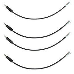 4 Pack Replacement 3.5mm Male Plug to Bare Wire Open End Headset TRRS Cord 4 …