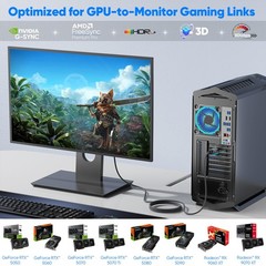 Display Port Cable 10 ft, DisplayPort 2.1 16K@60Hz 8K@120Hz 4K@240Hz 2K@360Hz…