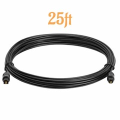 25ft Optical Cable TOSLink Fiber Digital Audio Wire Sound SPDIF Optic Dolby DTS