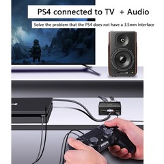 4Kx2K HDMI to 3.5MM Audio Converter SPDIF Optical Stereo Out Splitter Adapter e