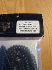 vintage VANCO XC-100 Coiled 25ft STEREO HEADPHONE EXTENSION CORD – NEW OLD STOCK