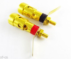100pcs Spring Loaded Type Gold Speaker AMP Terminal Binding Post Red and Black