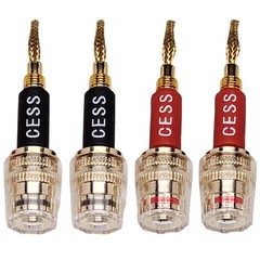 CESS-220 Pin Banana Plug to 4Mm Female Banana Jack Speaker Wire 4 Pack