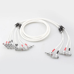 Pair Silver Plated HiFi Audio Bi-wire Speaker Cable Banana Plug Loudspeaker Cord