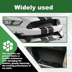 Heavy-Duty Car Grill Mesh, Aluminum Alloy Expanded Metal Sheet, Black PVC
