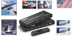 HDMI Matrix Switch 4 in 2 Out HDCP2.2 Auto Downscaler