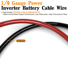 Cable batería 1/0 CCA 40FT con fusible ANL 250A para audio y energía, Nuevo
