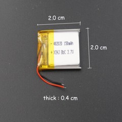 2pcs 3.7v 150 mah Rechargeable Polymer Li Battery 402020 For Bluetooth Headset