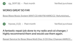 *REPAIR SERVICE* FOR Bose Wave Music System CD Player AWRCC1 AWRCC2 READ