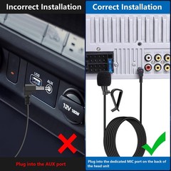 Car Stereo Microphone 3.5mm Universal External HandsFree Mic Compatible with…