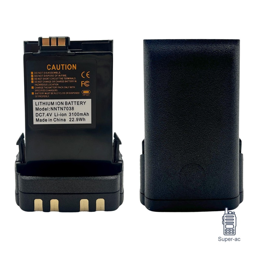 2X NNTN7038 7.4V 3100mAh USB-C Li-ion Battery for APX6000 APX8000 SRX2200 Radios