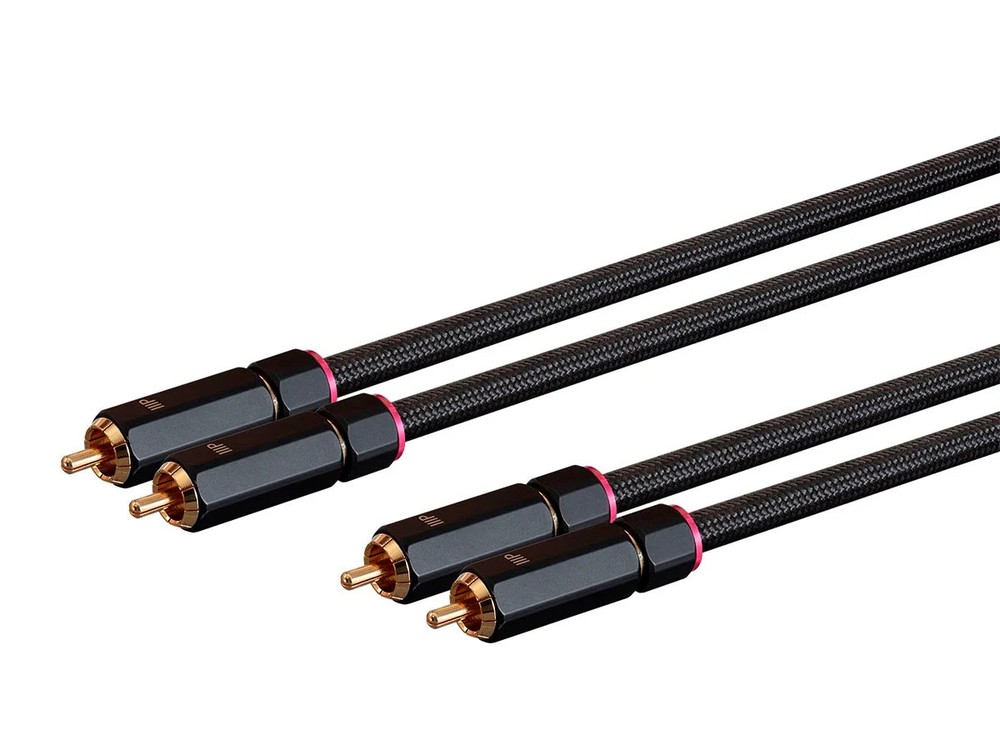 Monoprice Male RCA 2 Channel Stereo Audio Cable – 3 Feet – Black, Gold Plated