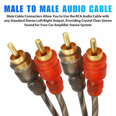 1/4PACK RCA Audio Cable Twisted Pair with Noise Reduction Interconnect Amp Wire