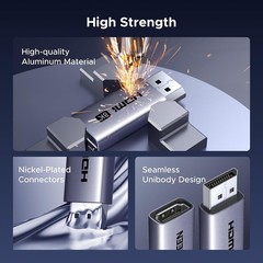 8K@60Hz Active Display Port to HDMI Unidirectional Adapter with 4K@240Hz 2K@2…