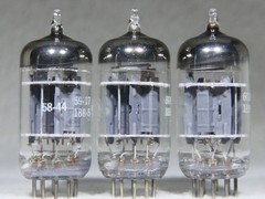 Matched Trio GE Five Star 5751/12AX7/ECC83 Triple Mica O-Getter USA Very Strong