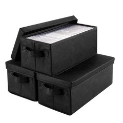3X CD Storage Box Stackable CD Organizer Holds 105 Cases 14.37 x 5.5 x 6.3 in