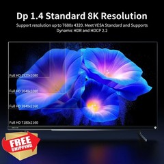 RUIPRO 8K Fiber Optic 40FT DisplayPort 1.4 Cable