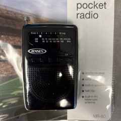 Jensen MR-80 AM/FM Portable Pocket Radio Small Compact NEW for Seniors Emergency