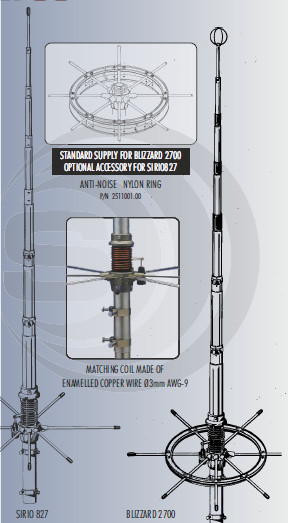 Sirio Blizzard 2700 5/8 Wave 10M/CB Base Antenna