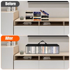 2pcs DVD Storage Bags, Water Resistant CD Holder, Clear PVC Media Organizer Case
