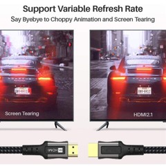 HDMI 2.1 Cable 8K@60Hz 2M 48Gbps 3D1440P Braided For PS5 PS4 Xbox Switch TV Box