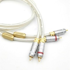 Pair QED 6N OCC Silver-plated HiFi RCA Cable Subwoofer Audio Line Signature Cord