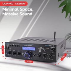 Pyle Compact Bluetooth Stereo Amplifier – Home Desktop Stereo Receiver System