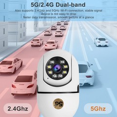 1080P Light Bulb Camera 2.4GHz & 5G WiFi E27 Smart Bulb 360 Security IP Camera