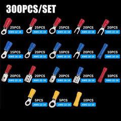 1200Pcs Assortment Insulated Electrical Wire Connectors Crimp Terminals Kit Lot