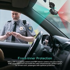 COOAU 4K Dash Cam with GPS Wi-Fi, Uber Car Camera with Infrared Night Vision