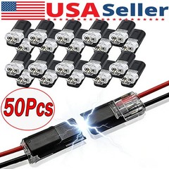 50pcs 2 Pin Waterproof Electrical Connector Car Automotive Wire Plug Terminal