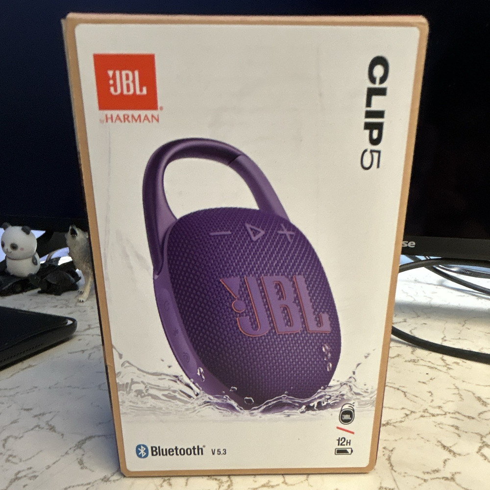 JBL Clip 5 Portable Bluetooth Waterproof Speaker Purple 7W 1400mAh USB-C