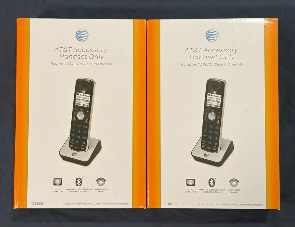 2 NEW AT&T TL86009 2-Line Corded/Cordless Accessory Phone Handset AddOn DECT 6.0