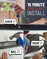 No Stud TV Mount Wall Mount for 32-77 Inch TVs Tilt Slim No Drill None