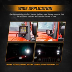 AUXBEAM 3″inch LED Driving Light Bar SPOT Pods Work Lamp & Black Cover Shield