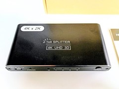 HDMI Splitter, 4K HDMI Splitters 1 in 4 Out for Dual Monitors Supports 3D