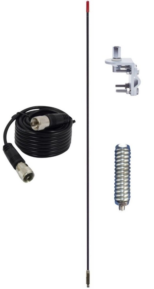 NEW FRANCIS CB 22 CB22 3 FT BLACK CB ANTENNA, 18FT RG58, MIRROR MOUNT, SPRING