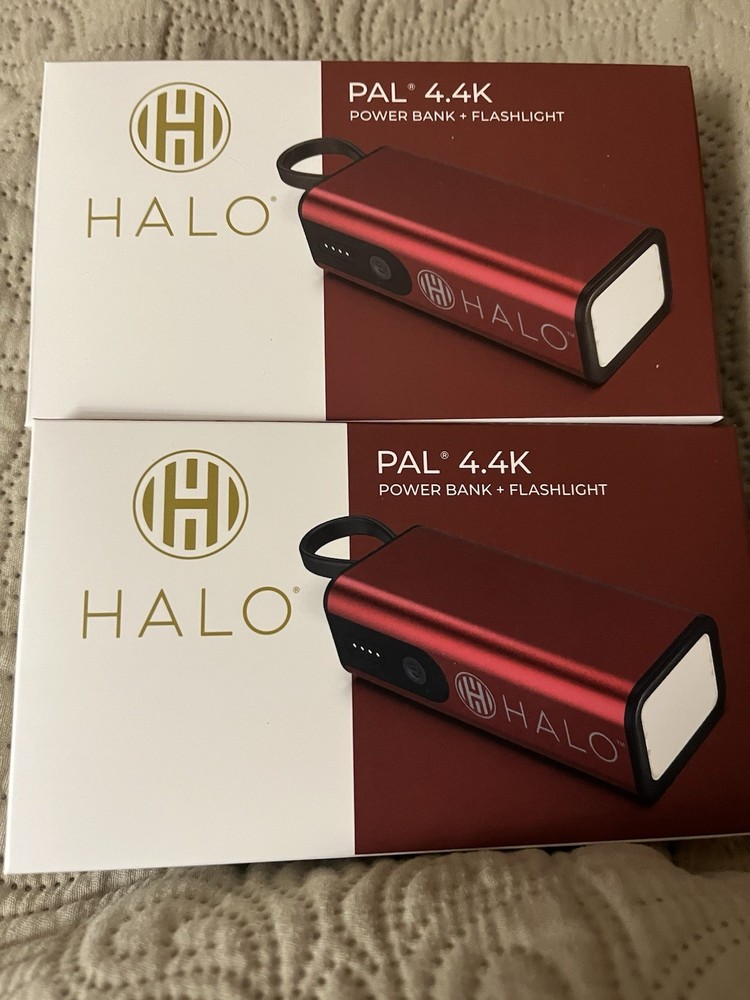 Halo Power Bank + Flashlight Pal 4.4K Red lot of 2