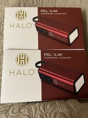 Halo Power Bank + Flashlight Pal 4.4K Red lot of 2