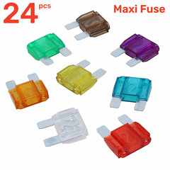 24PCS 20A 30A 40A 50A 60A 70A 80A 100A Maxi Blade Fuses Kit